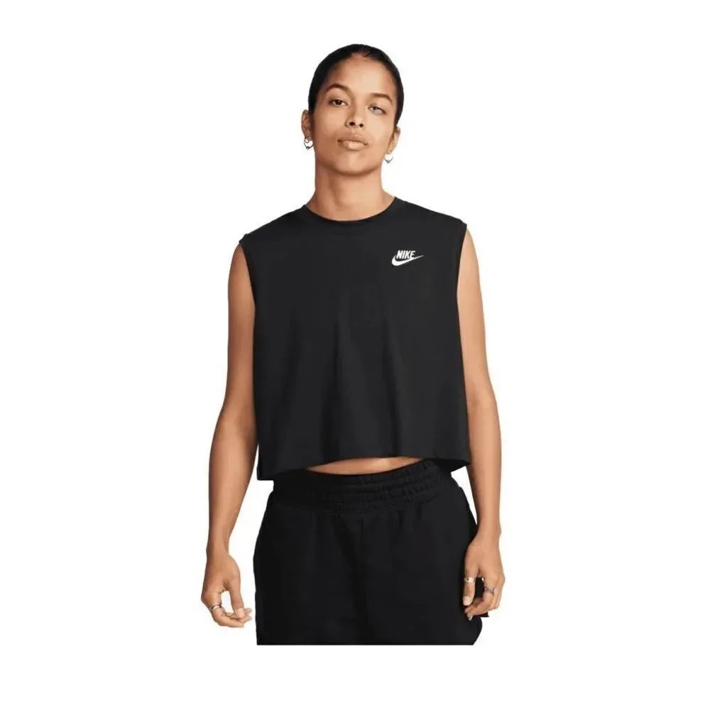 Nike NWT Sportswear Club Women's Sleeveless Cropped Top in BlackβSize: L